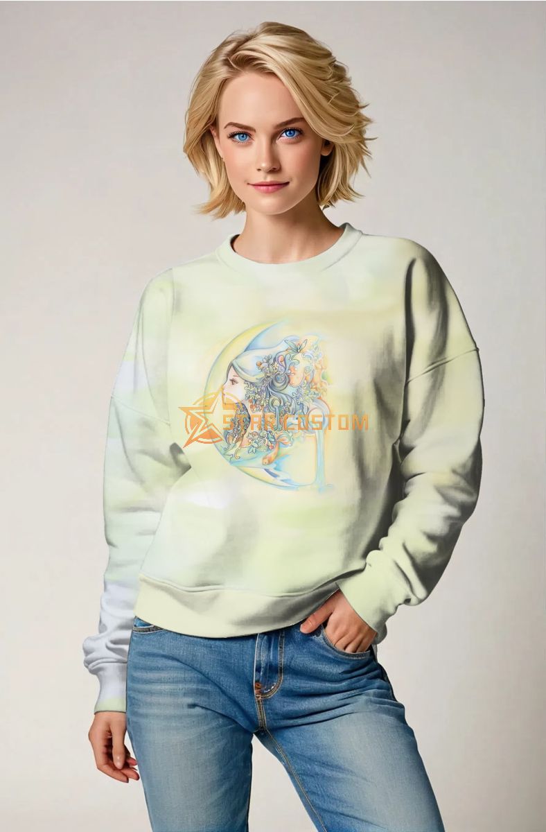 Hercules Aquarius Goddess Moonlit Yellow Ombre Unisex Sweatshirt