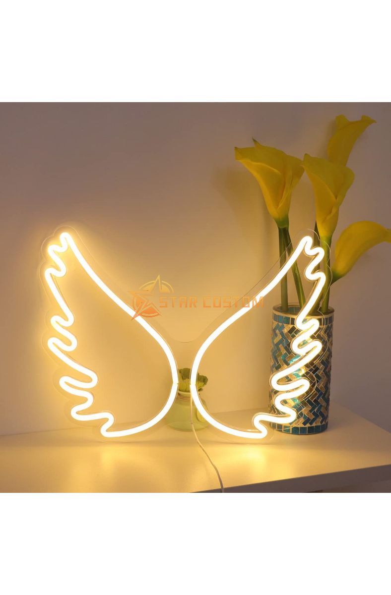 Angel Wings Neon Sign Heavenly Home Decor