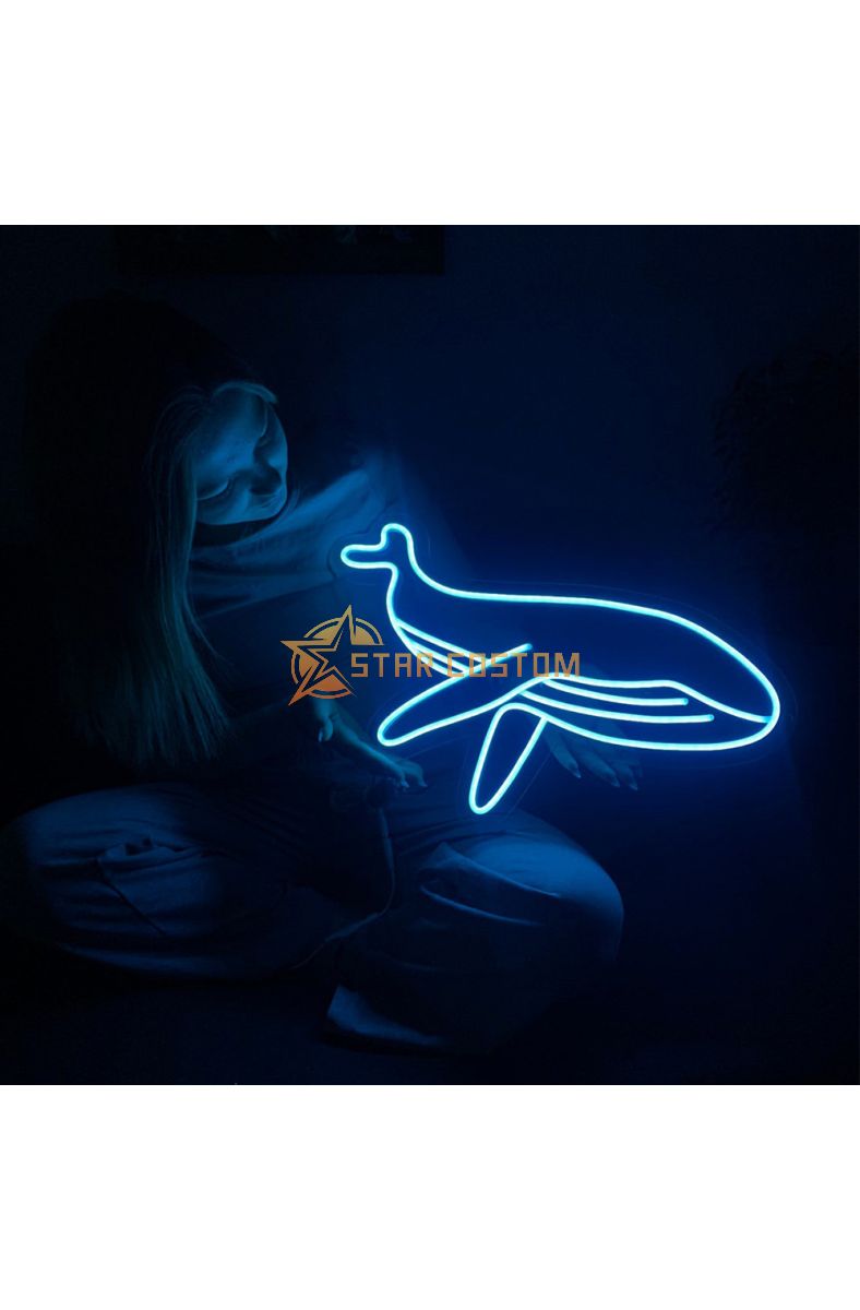 Blue Whale Neon Light Majestic Sea Decor
