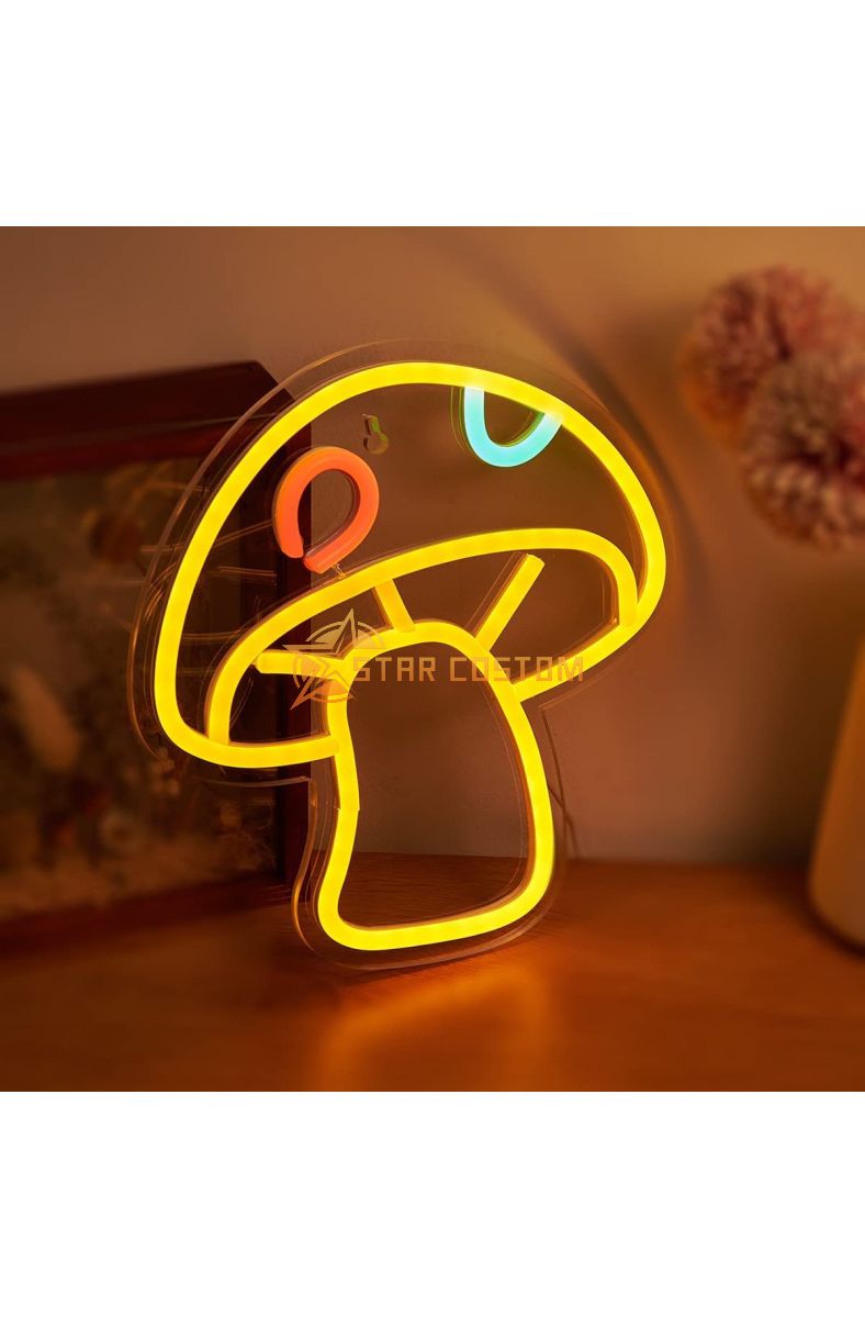 Mushroom Neon Light Whimsical Home Accent