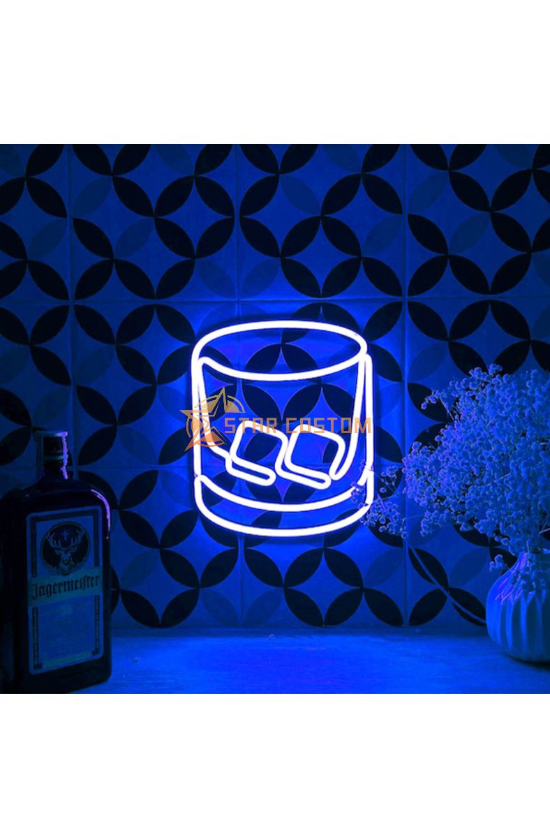 Whiskey Glass Neon Light Enhance Your Bar 