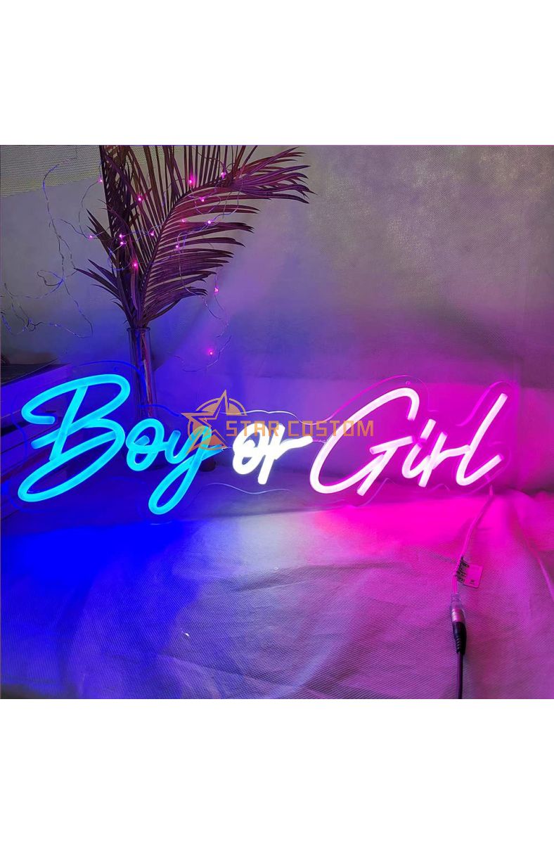 Boy Or Girl LED Neon Sign Gender Reveal Parties