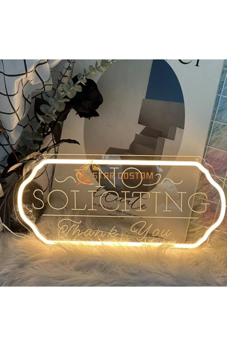 No Soliciting Thank You Neon Sign Room